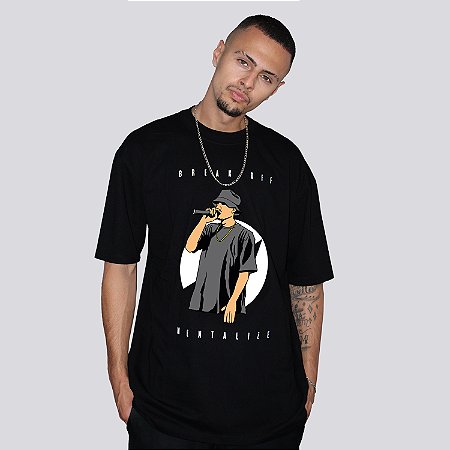 CAMISETA PRETA COLLAB MENTALIZE X BREAKOFF