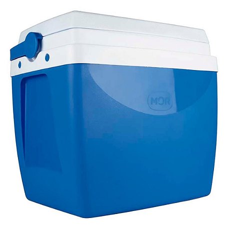 Caixa Térmica cooler 26 L Azul MOR Vira Mesa e Porta Copos
