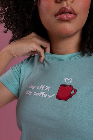 T-shirt Day Off Day Coffe - Verde Água