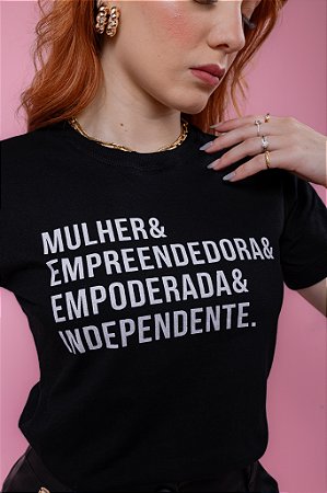 T-Shirt Mulher e Empreendedora - Preto