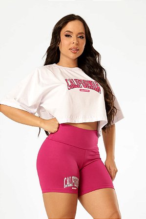 CROPPED OVERSIZED ESTAMPADA CALIFORNIA - COR BRANCO