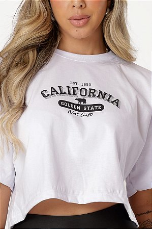 CROPPED OVERSIZED ESTAMPADA CALIFORNIA - COR BRANCO