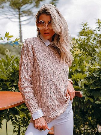 blusa tricot losango