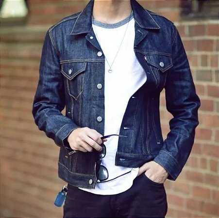 jaqueta jeans masculina com elastano