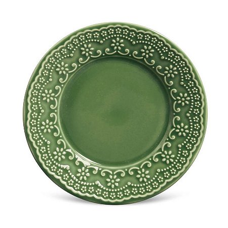 Conjunto 6 Pratos Sobremesa Madeleine Verde Salvia - Porto Brasil
