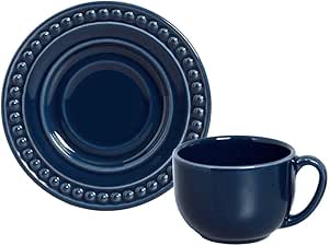Conjunto 6 Xícaras Chá com Píres Atenas Deep Blue - Porto Brasil