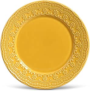Conjunto 6 Pratos Rasos Madeleine Mostarda - Porto Brasil