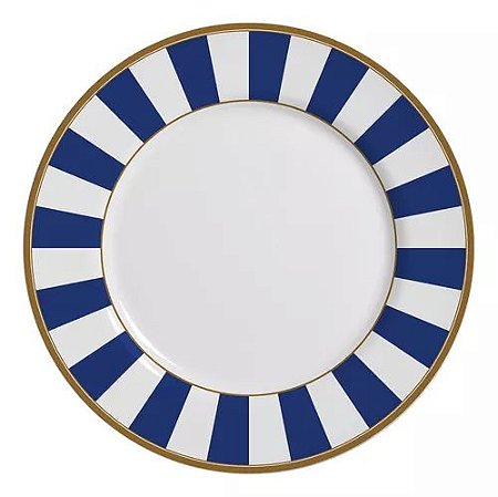 Conjunto 6 Pratos Rasos Stripe Azul - Alleanza