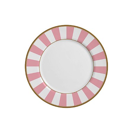 Conjunto 6 Pratos Sobremesa Stripe Rosa - Alleanza