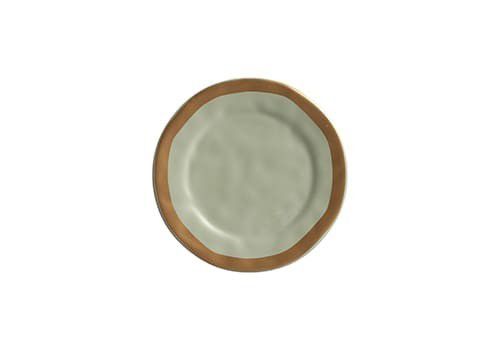 Conjunto 6 Pratos Sobremesa Verde Com Filete Amassada - Scalla