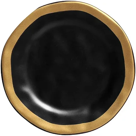 Conjunto Prato Raso Preto com Filete Amassada - Scalla