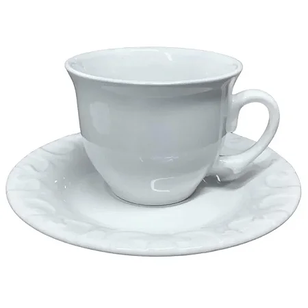 Jogo de Xícaras Colonia em Cerâmica 250 ml Branco – Scalla