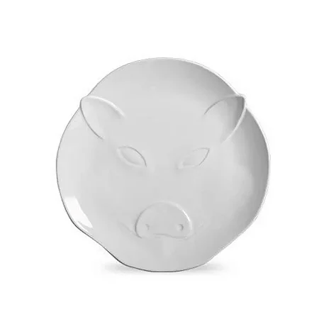 Conjunto Prato Sobremesa Pig Branco - Scalla