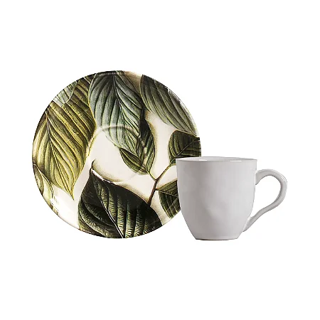 Conjunto 6 Xícaras Chá com 6 Pires Bio Eden 170ml - Porto Brasil