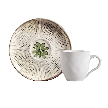 Conjunto 6 Xícaras Chá com 6 Pires Bio Evergreen 170ml - Porto Brasil