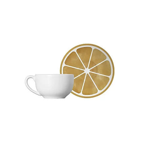 Conjunto 6 Xicaras Chá com Pires Coup Laranja - Alleanza