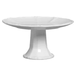 Porta Torta Com Pé Cristal Branco - Scalla