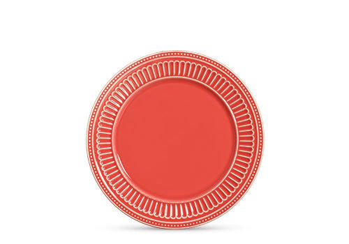 Conjunto 6 Pratos Rasos Poppy Coral Scalla