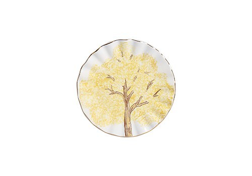 Conjunto 6 Pratos Sobremesa C/ Filete Ouro Ype Amarelo - Scalla