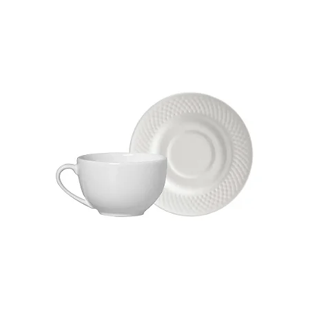 Conjunto 6 Xicara Cha c/ Pires Split White - Alleanza