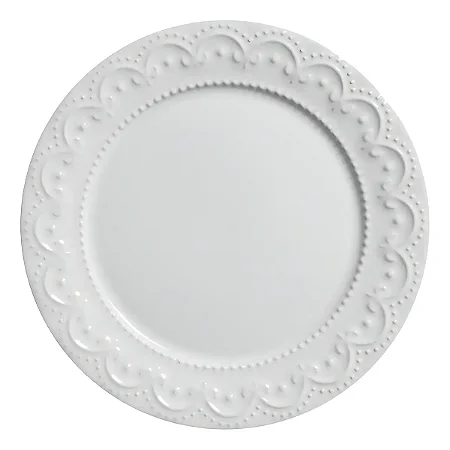 Conjunto 6 Pratos Rasos Princess Branco - Scalla