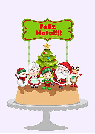 Topo de bolo Natal