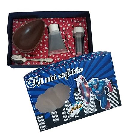 Caixa kit confeiteiro Capitão America