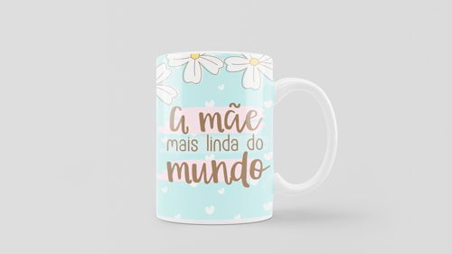 Caneca de porcelana para mãe mais linda do mundo