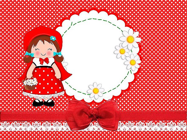 Etiqueta escolar com 100 unidades Chapeuzinho 1