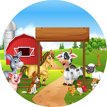 Rótulo adesivo Fazendinha 50 unidades