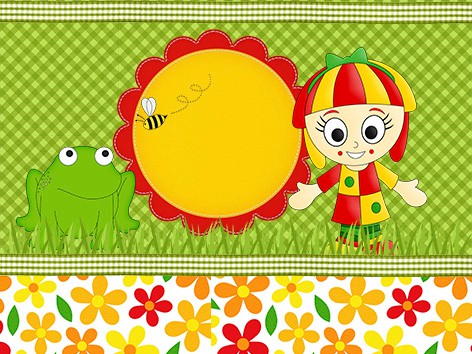 Etiqueta escolar Emília personalizada  com 60 unidades e brinde