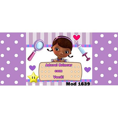 10 Adesivo/rótulo para cofre de papelão Doutora Brinquedo( Personalizamos qualquer tema)