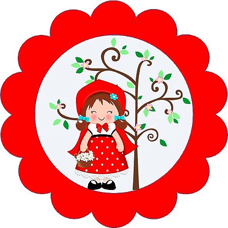 12 Adesivo/rótulo chapeuzinho vermelho 5x5