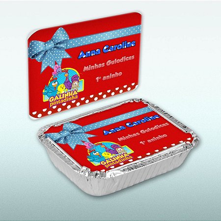 Rótulo adesivo da Galinha Pintadinha para marmitinha com 10 unidades
