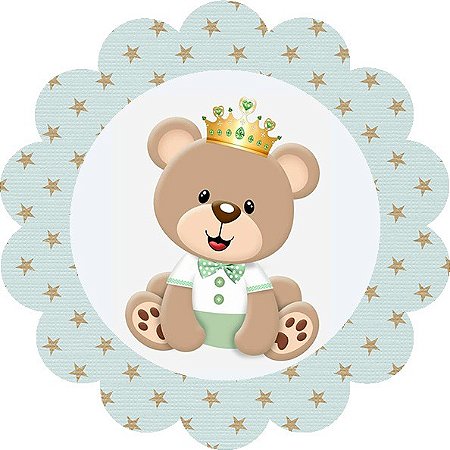 12 Adesivo /rótulo urso rei 5x5