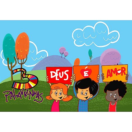 Adesivo Três Palavrinhas 8x8 pacote com 10 unidades