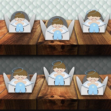 100 Forminhas para batizado menino com aplique