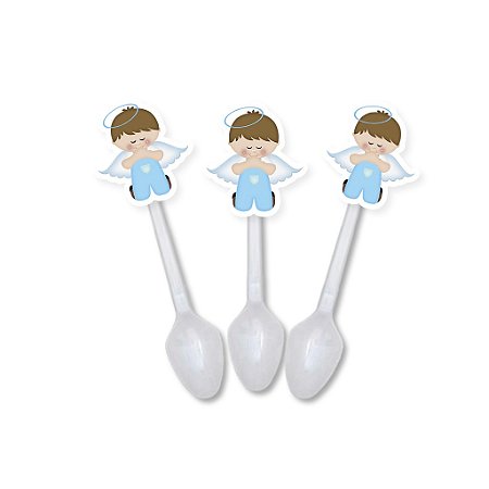 Colherzinha para brigadeiro de pote com 10 unidades batizado (fazemos qualquer tema)