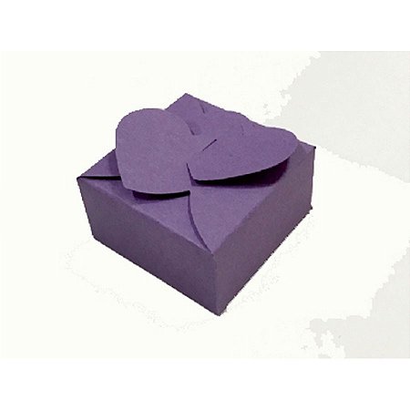 Caixa embalagem para bem casado lilás coração com 100 unidades