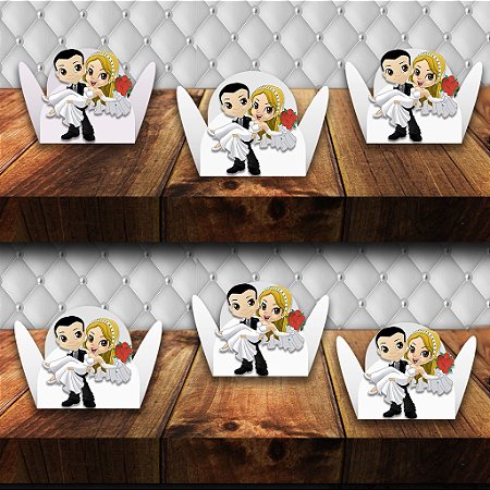 Forminha com aplique para casamento 3 com 100 unidades