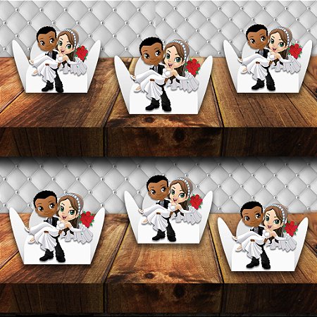 Forminha com aplique casamento com 100 unidades