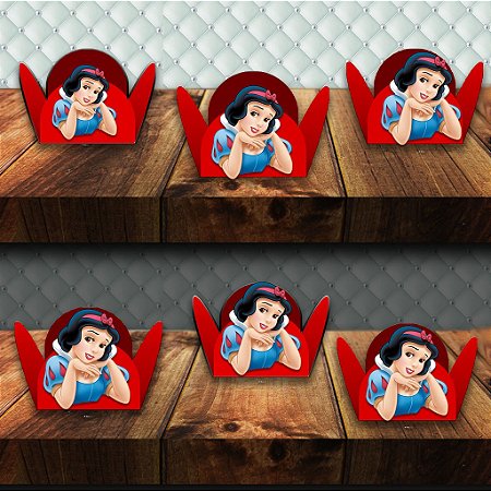 Forminha vermelha com aplique da Branca de Neve com 100 unidades