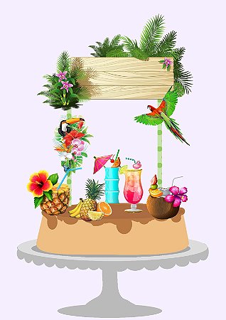 Topo de bolo tropical