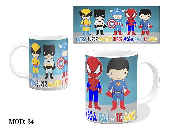 Caneca de porcelana pai herói