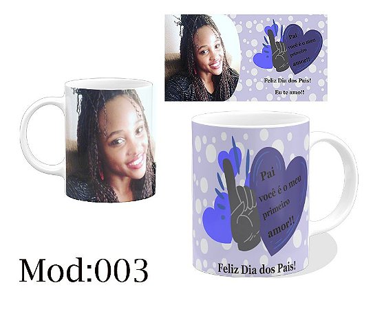 Caneca de Porcelana para o dia dos Pais  mod 03