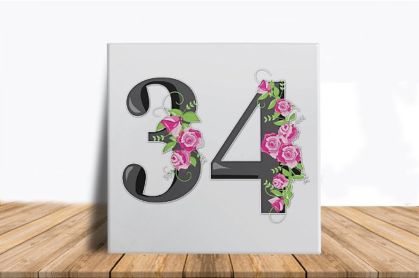Azulejo Personalizado Numeral para sua Casa ou Apartamento