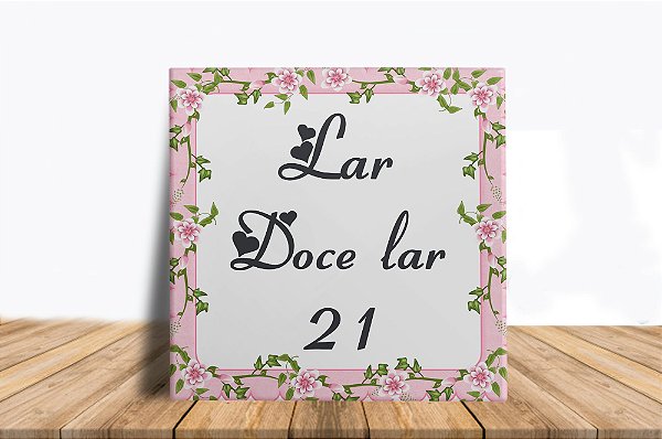 Azulejo Personalizado Lar Doce Lar com Numeral