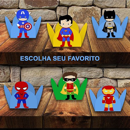 Forminha Liga da Justiça e os Vingadores (escolha seu favorito) com aplique com 100 unidades