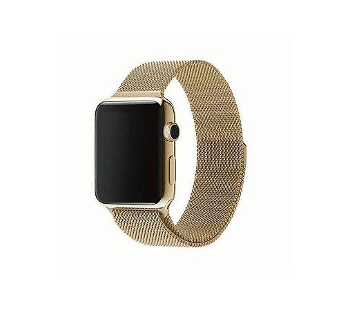 Pulseira para Smartwatch Apple 42mm Magnética - dourada