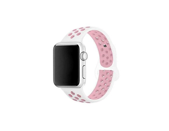 Pulseira para Smartwatch Apple 42/44mm- branco com rosa